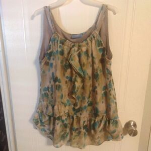 Simply Vera Vera Wang Blouse Top Sheer Lining Women's Size L